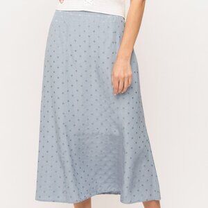 MYSTREE Star Jacquard Midi Skirt | Lightweight Satin Finish